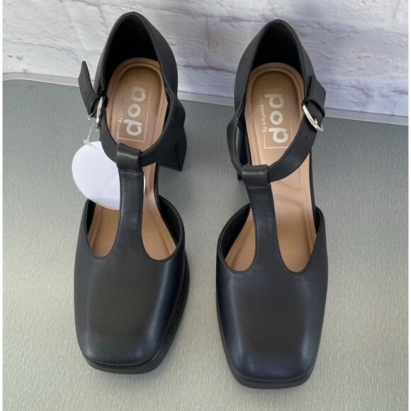 Pop Women Black Block Heel Platform Y2K Mary Jane Dress Shoes Size 9M - Picture 10 of 10